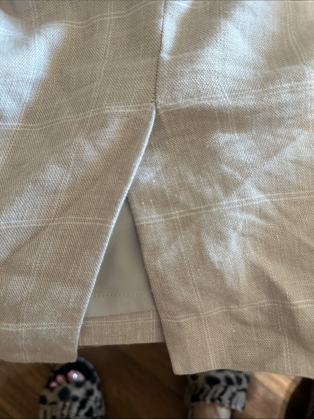 ⭐️Ann Taylor suit Beige Linen-Blend Pencil Skirt size 2 blazer size 0